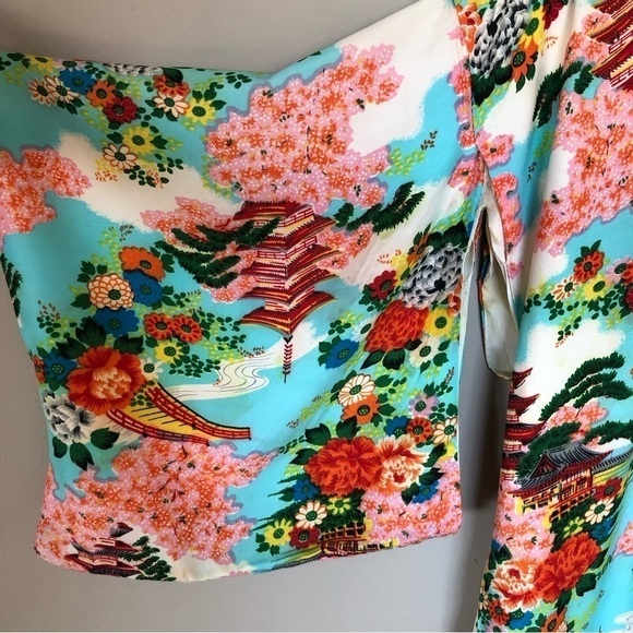 VINTAGE made in Japan kimono robe duster colorful - Picture 6 of 14